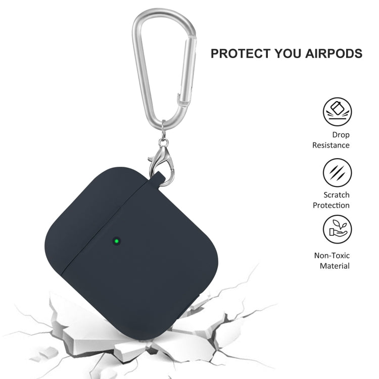 ENKAY Hat-Prince for Apple AirPods 1 / 2 Wireless Earphone Silicone Soft Protective Case with Carabiner and A Pair of Earplug