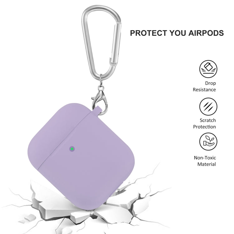 ENKAY Hat-Prince for Apple AirPods 1 / 2 Wireless Earphone Silicone Soft Protective Case with Carabiner and A Pair of Earplug