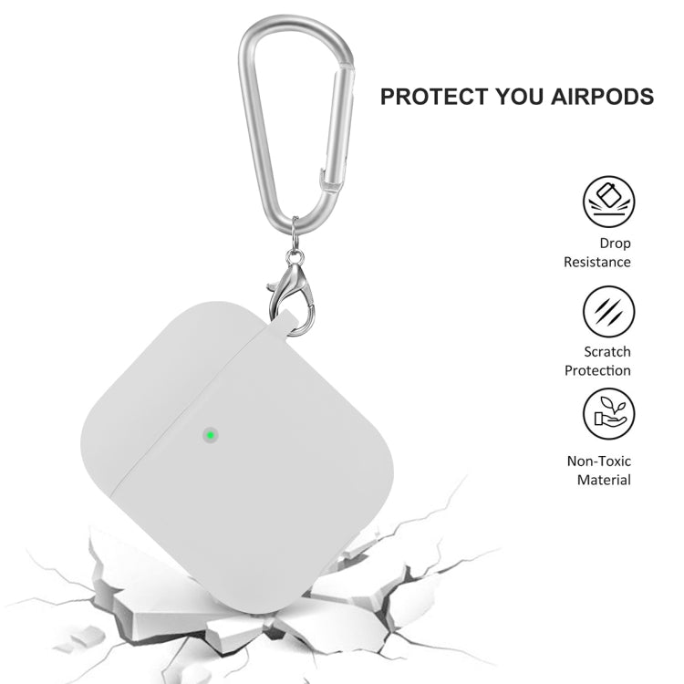 ENKAY Hat-Prince for Apple AirPods 1 / 2 Wireless Earphone Silicone Soft Protective Case with Carabiner and A Pair of Earplug