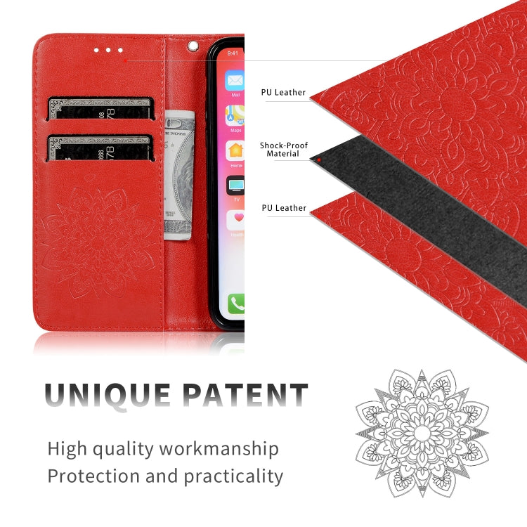 For Xiaomi Redmi Note8 Pro Embossed Kaleidoscope Flower Horizontal Flip Leather Case with Holder & Card Slots & Wallet
