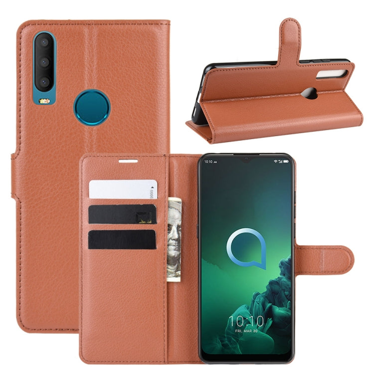 For Alcatel 3x (2019) Litchi Texture Horizontal Flip Leather Case with Wallet & Holder & Card Slots