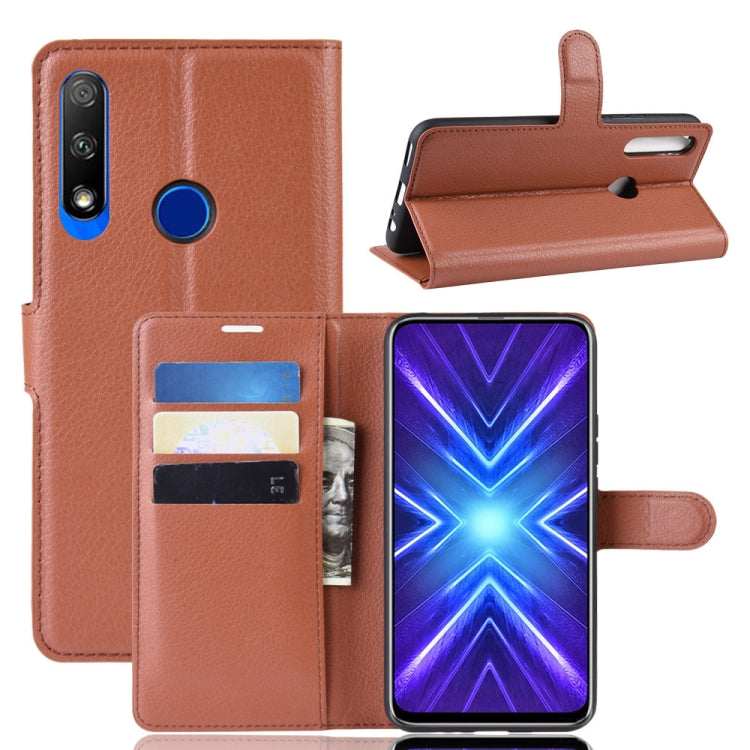 For Huawei Honor 9X Fingerprint Version Litchi Texture Horizontal Flip Leather Case with Wallet & Holder & Card Slots