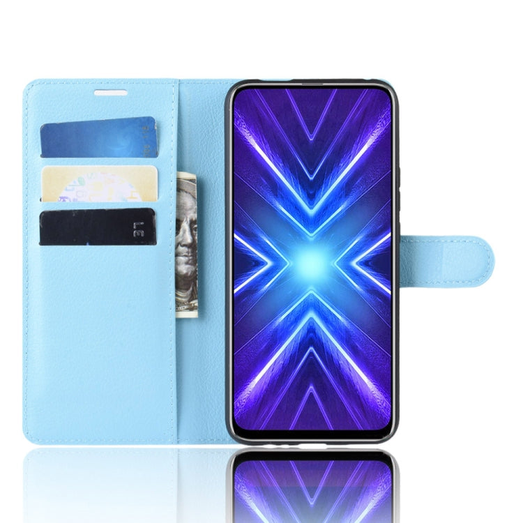 For Huawei Honor 9X Fingerprint Version Litchi Texture Horizontal Flip Leather Case with Wallet & Holder & Card Slots