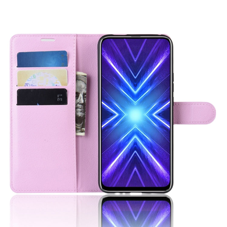 For Huawei Honor 9X Fingerprint Version Litchi Texture Horizontal Flip Leather Case with Wallet & Holder & Card Slots