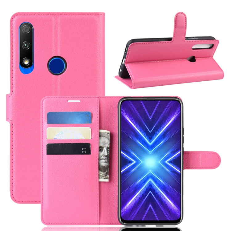 For Huawei Honor 9X Fingerprint Version Litchi Texture Horizontal Flip Leather Case with Wallet & Holder & Card Slots