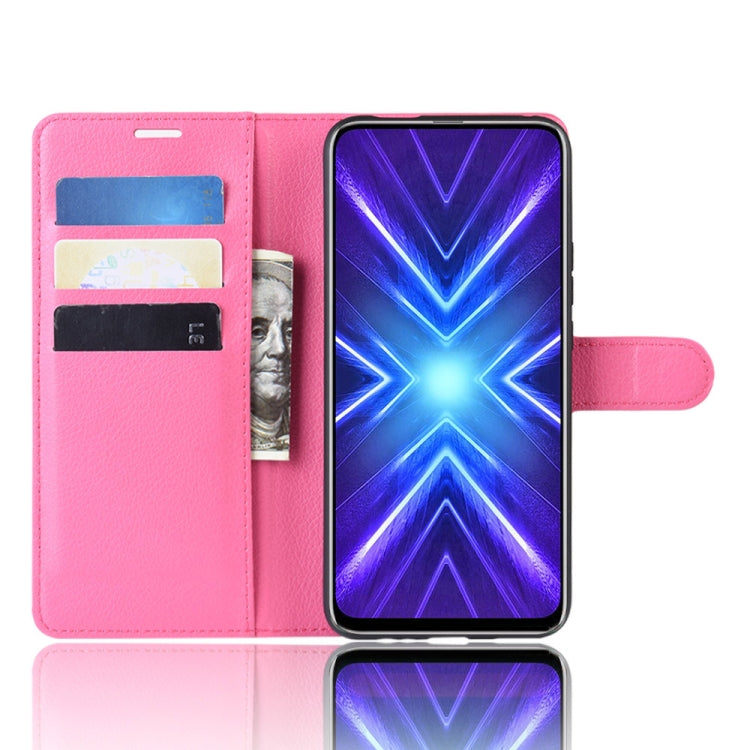 For Huawei Honor 9X Fingerprint Version Litchi Texture Horizontal Flip Leather Case with Wallet & Holder & Card Slots