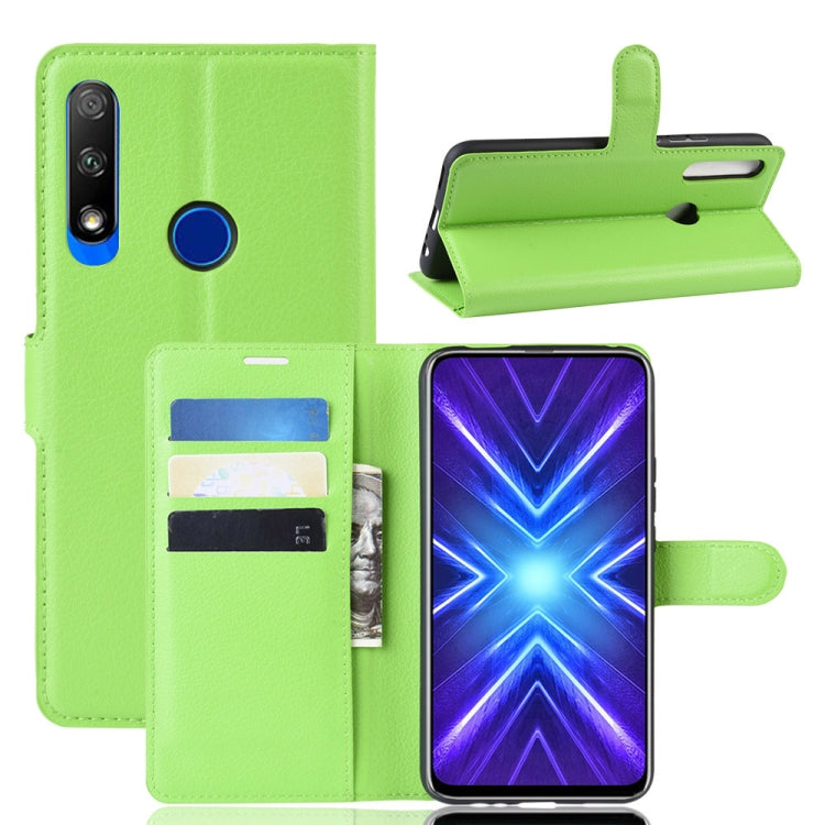 For Huawei Honor 9X Fingerprint Version Litchi Texture Horizontal Flip Leather Case with Wallet & Holder & Card Slots
