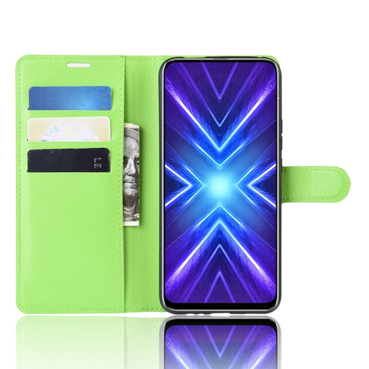 For Huawei Honor 9X Fingerprint Version Litchi Texture Horizontal Flip Leather Case with Wallet & Holder & Card Slots