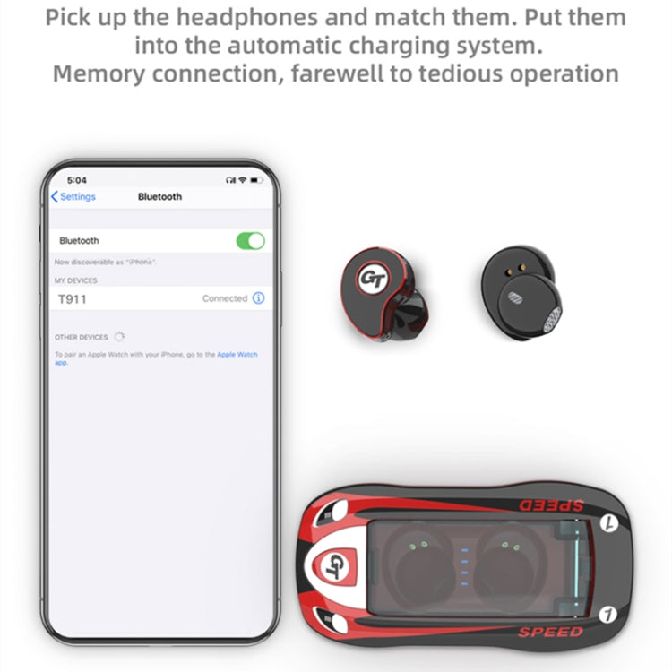 T911 TWS Wireless Bluetooth 5.0 Music Earphones In-ear Stereo   Earbuds Mini Headset With Charging Case