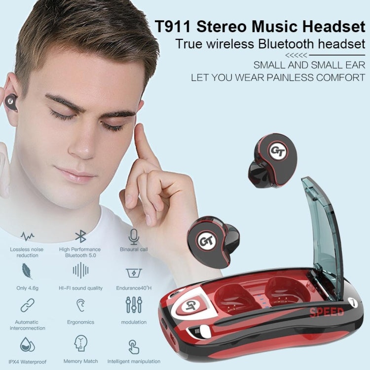 T911 TWS Wireless Bluetooth 5.0 Music Earphones In-ear Stereo   Earbuds Mini Headset With Charging Case