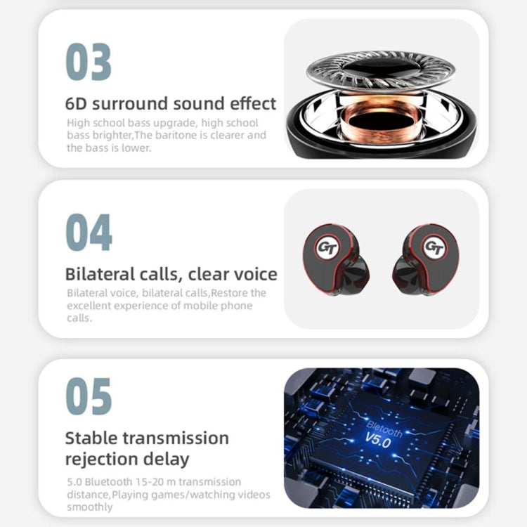 T911 TWS Wireless Bluetooth 5.0 Music Earphones In-ear Stereo   Earbuds Mini Headset With Charging Case