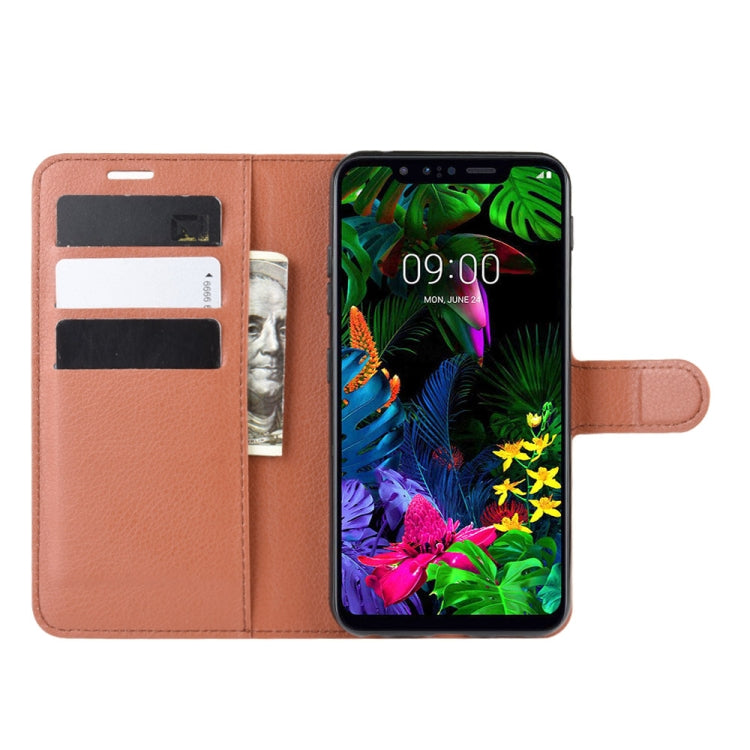 For LG G8S ThinQ Litchi Texture Horizontal Flip Leather Case with Wallet & Holder & Card Slots