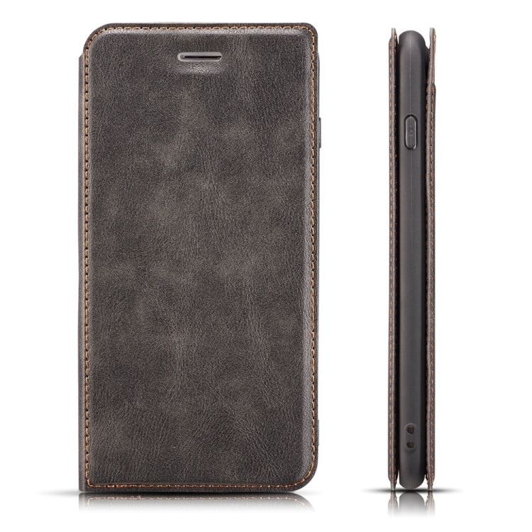 For Galaxy S8 Retro Simple Ultra-thin Magnetic Leather Case with Holder & Card Slots & Lanyard