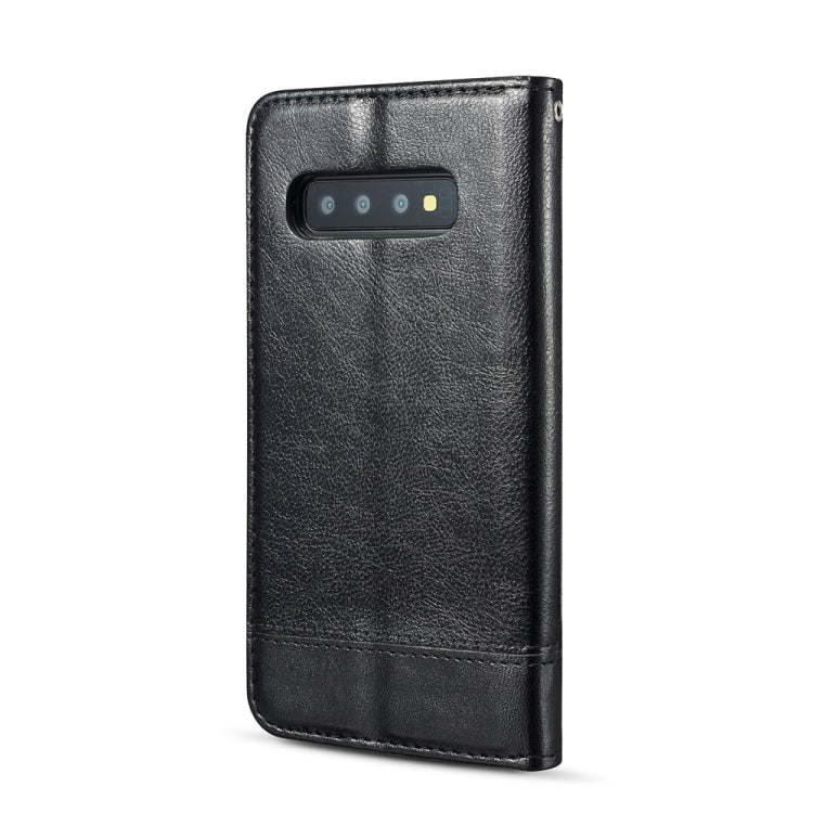 For Galaxy S10e Double-sided Absorption Splicing Horizontal Flip Leather Case with Holder & Card Slots & Lanyard