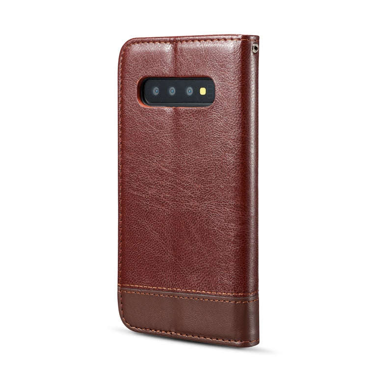 For Galaxy S10e Double-sided Absorption Splicing Horizontal Flip Leather Case with Holder & Card Slots & Lanyard