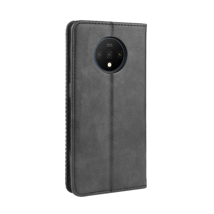 For OnePlus 7T Pro  Magnetic Buckle Retro Crazy Horse Texture Horizontal Flip Leather Case with Holder & Card Slots & Photo Frame