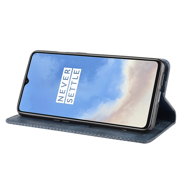 For OnePlus 7T Pro  Magnetic Buckle Retro Crazy Horse Texture Horizontal Flip Leather Case with Holder & Card Slots & Photo Frame