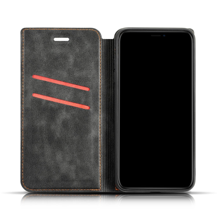 For Galaxy Note 8 Plus Retro Simple Ultra-thin Magnetic Leather Case with Holder & Card Slots & Lanyard