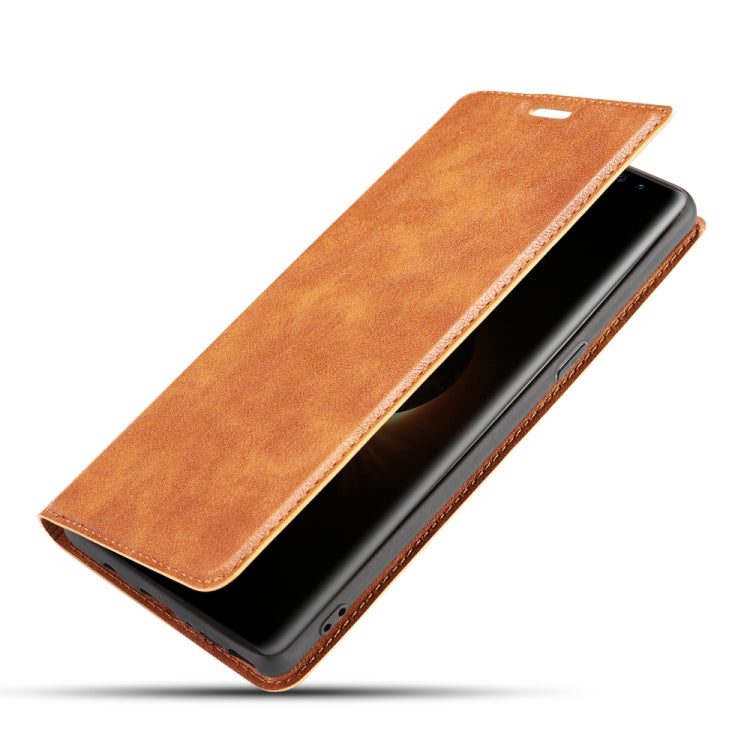 For Galaxy Note 8 Plus Retro Simple Ultra-thin Magnetic Leather Case with Holder & Card Slots & Lanyard