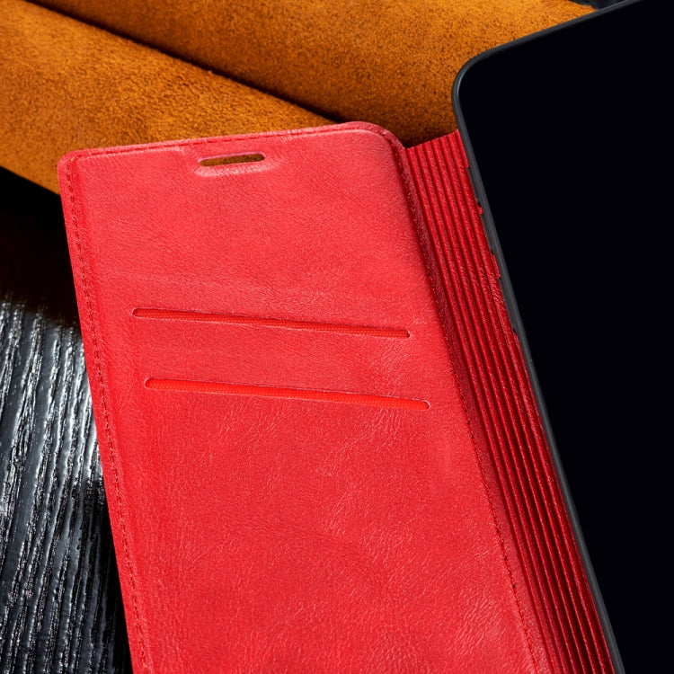 For Galaxy Note 8 Plus Retro Simple Ultra-thin Magnetic Leather Case with Holder & Card Slots & Lanyard