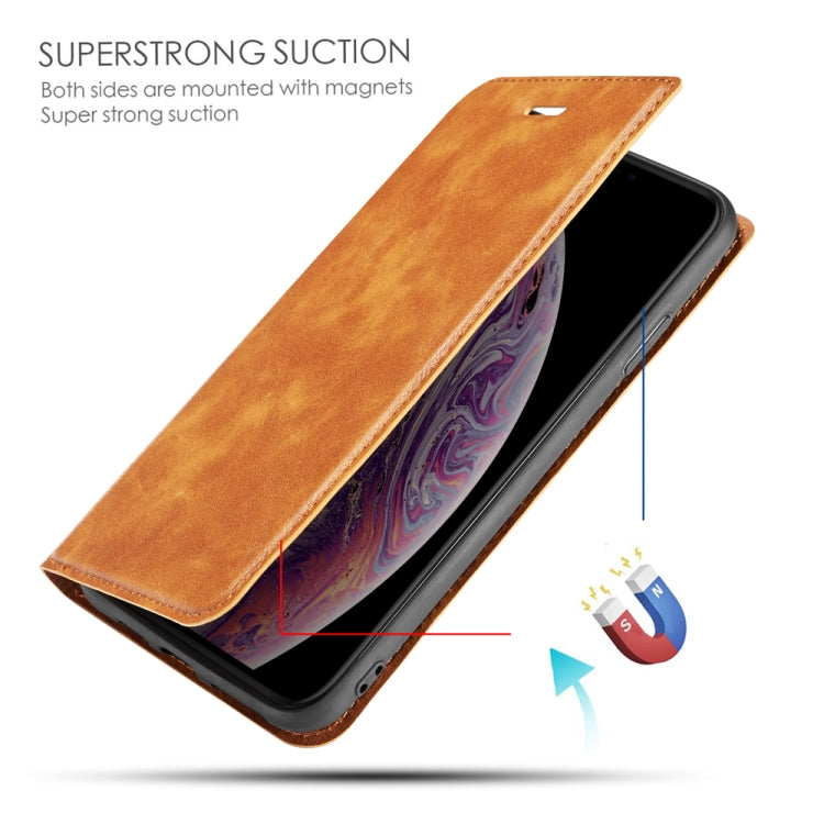 For Galaxy A10 Retro Simple Ultra-thin Magnetic Leather Case with Holder & Card Slots & Lanyard