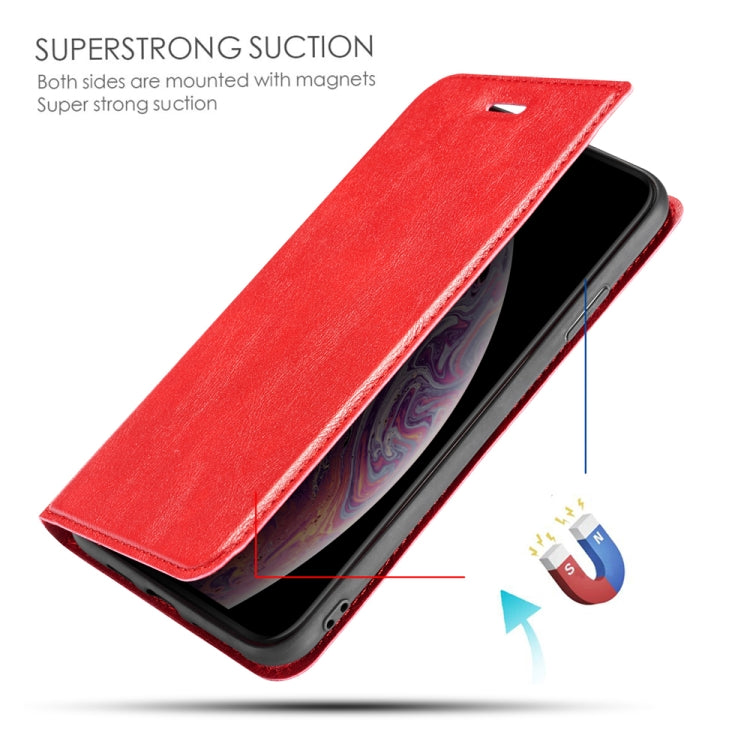 For Galaxy A10 Retro Simple Ultra-thin Magnetic Leather Case with Holder & Card Slots & Lanyard