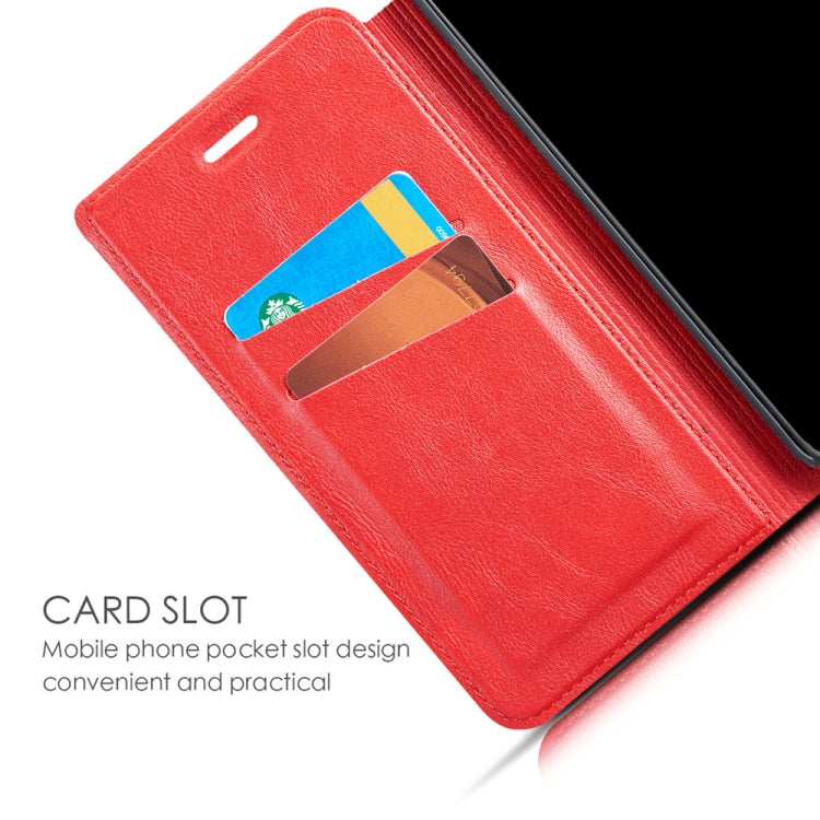 For Galaxy A10 Retro Simple Ultra-thin Magnetic Leather Case with Holder & Card Slots & Lanyard