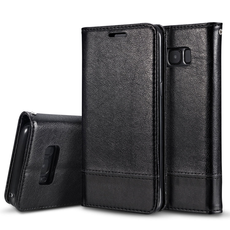 For Galaxy Note8 Double-sided Absorption Splicing Horizontal Flip Leather Case with Holder & Card Slots & Lanyard