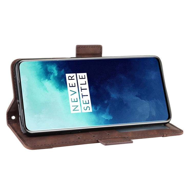For OnePlus 7T Pro Wallet Style Skin Feel Calf Pattern Leather Case with Separate Card Slot