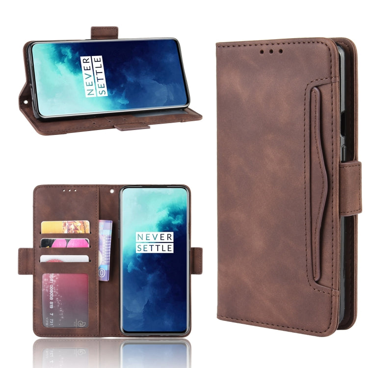 For OnePlus 7T Pro Wallet Style Skin Feel Calf Pattern Leather Case with Separate Card Slot