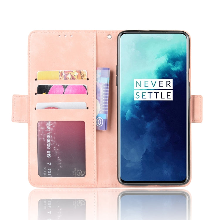 For OnePlus 7T Pro Wallet Style Skin Feel Calf Pattern Leather Case with Separate Card Slot