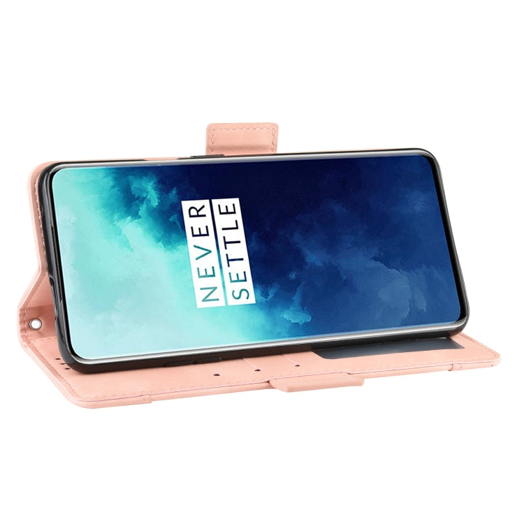 For OnePlus 7T Pro Wallet Style Skin Feel Calf Pattern Leather Case with Separate Card Slot