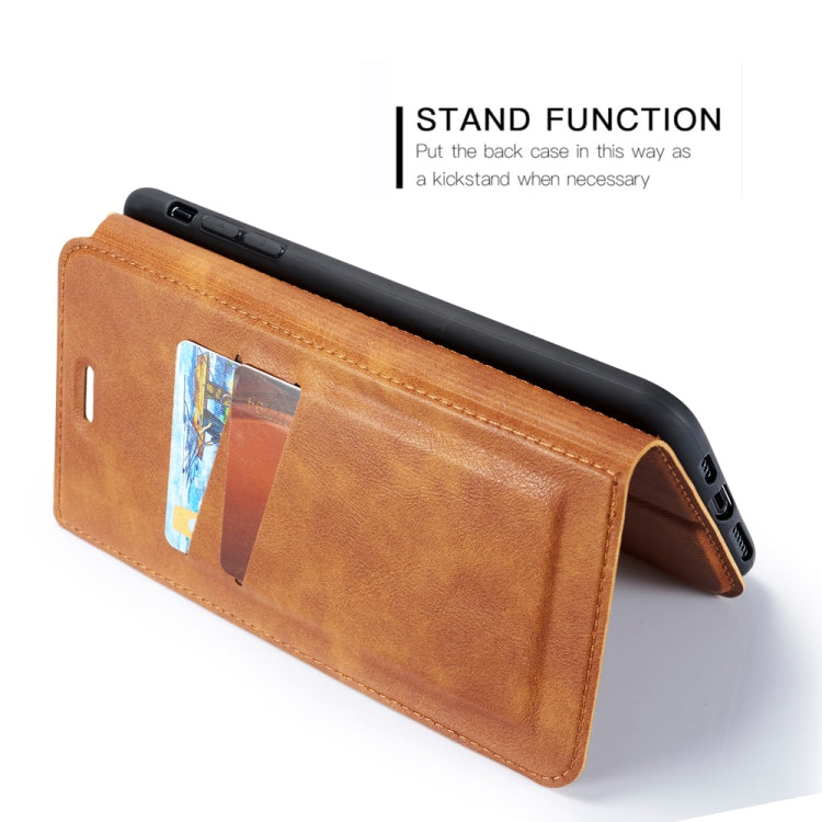 For Galaxy A70s Retro Simple Ultra-thin Magnetic Leather Case with Holder & Card Slots & Lanyard