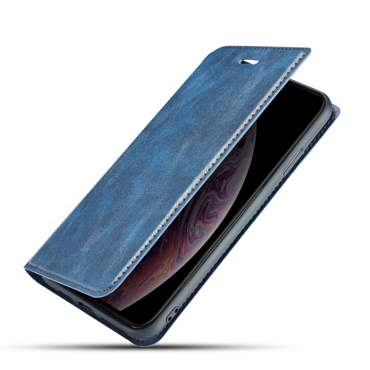 For Galaxy A70s Retro Simple Ultra-thin Magnetic Leather Case with Holder & Card Slots & Lanyard