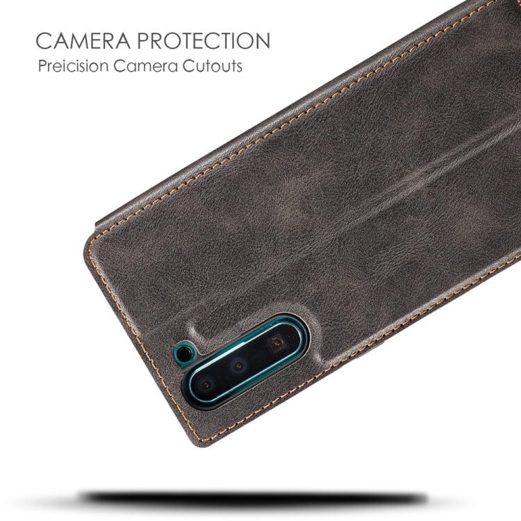 For Galaxy Note10 Retro Simple Ultra-thin Magnetic Leather Case with Holder & Card Slots & Lanyard