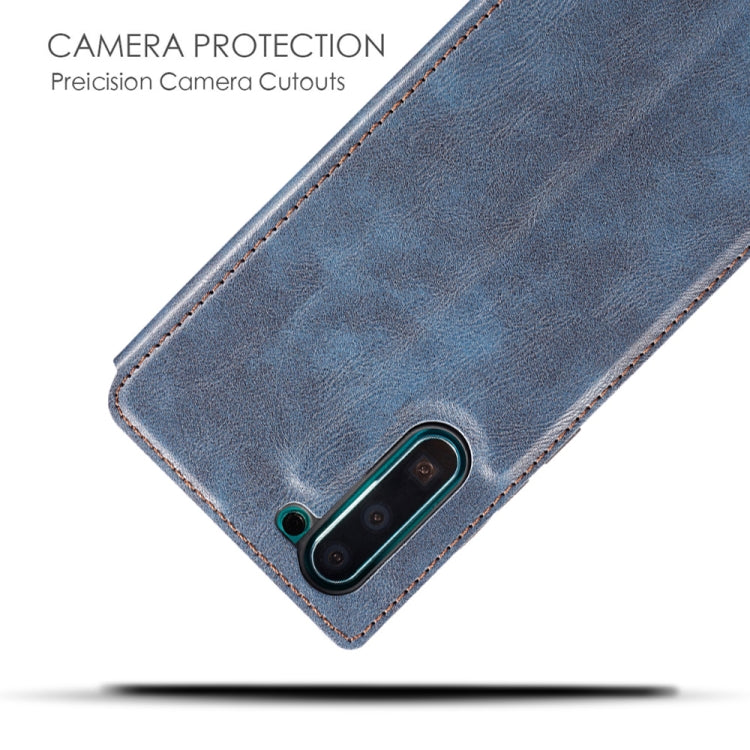 For Galaxy Note10 Retro Simple Ultra-thin Magnetic Leather Case with Holder & Card Slots & Lanyard