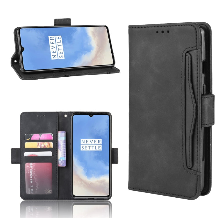 For OnePlus 7T Wallet Style Skin Feel Calf Pattern Leather Case with Separate Card Slot