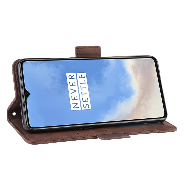 For OnePlus 7T Wallet Style Skin Feel Calf Pattern Leather Case with Separate Card Slot