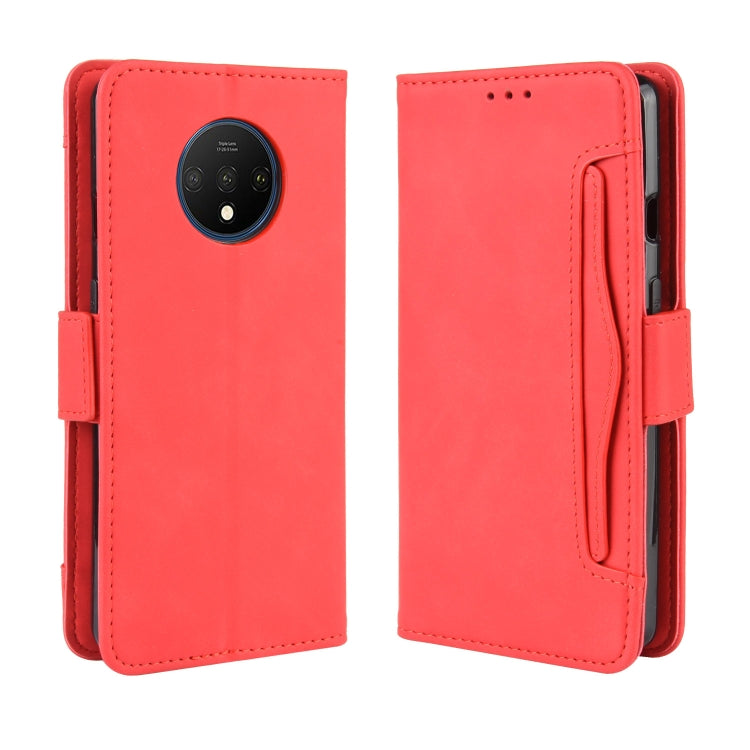 For OnePlus 7T Wallet Style Skin Feel Calf Pattern Leather Case with Separate Card Slot