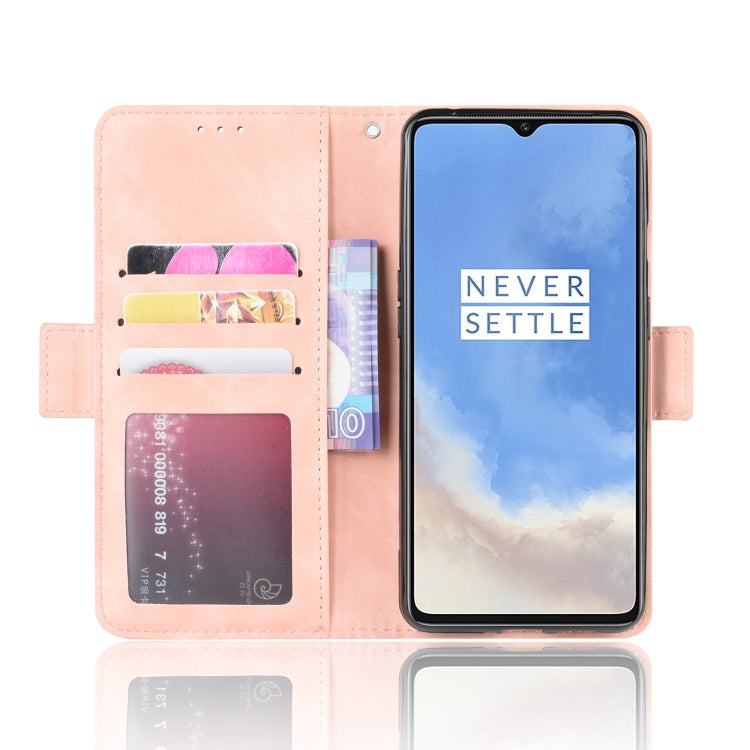 For OnePlus 7T Wallet Style Skin Feel Calf Pattern Leather Case with Separate Card Slot
