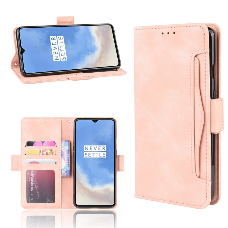 For OnePlus 7T Wallet Style Skin Feel Calf Pattern Leather Case with Separate Card Slot