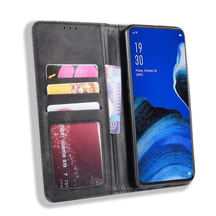 For Oppo Reno2 F/ Reno2 Z Magnetic Buckle Retro Crazy Horse Texture Horizontal Flip Leather Case with Holder & Card Slots & Photo Frame