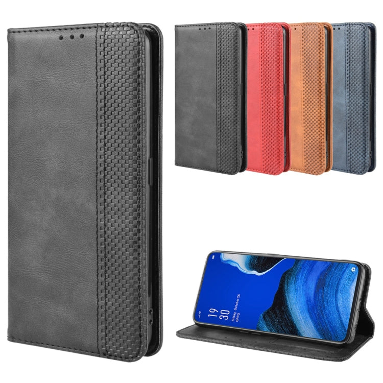 For Oppo Reno2 F/ Reno2 Z Magnetic Buckle Retro Crazy Horse Texture Horizontal Flip Leather Case with Holder & Card Slots & Photo Frame