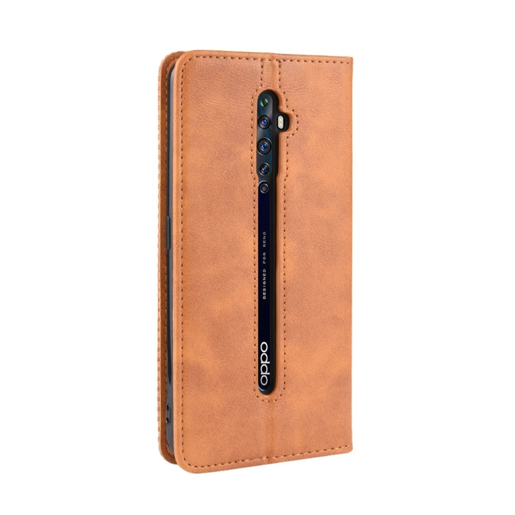 For Oppo Reno2 F/ Reno2 Z Magnetic Buckle Retro Crazy Horse Texture Horizontal Flip Leather Case with Holder & Card Slots & Photo Frame