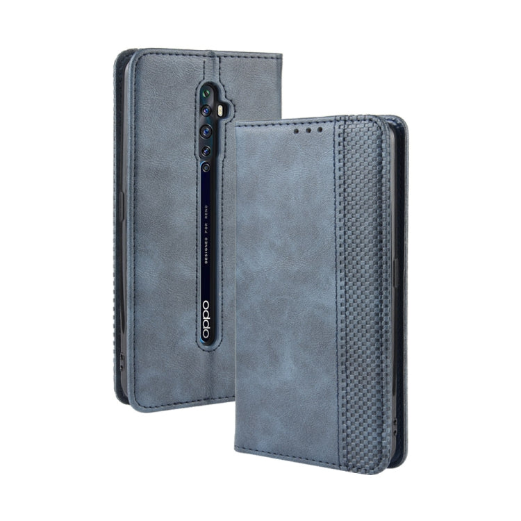 For Oppo Reno2 F/ Reno2 Z Magnetic Buckle Retro Crazy Horse Texture Horizontal Flip Leather Case with Holder & Card Slots & Photo Frame