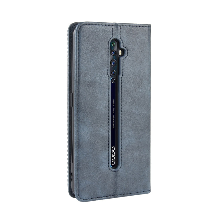 For Oppo Reno2 F/ Reno2 Z Magnetic Buckle Retro Crazy Horse Texture Horizontal Flip Leather Case with Holder & Card Slots & Photo Frame