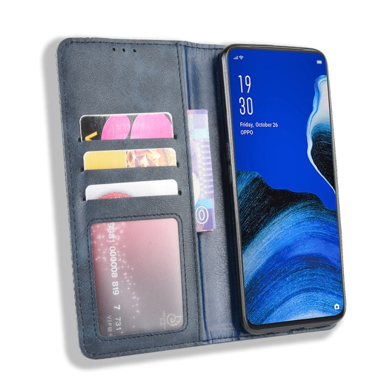 For Oppo Reno2 F/ Reno2 Z Magnetic Buckle Retro Crazy Horse Texture Horizontal Flip Leather Case with Holder & Card Slots & Photo Frame