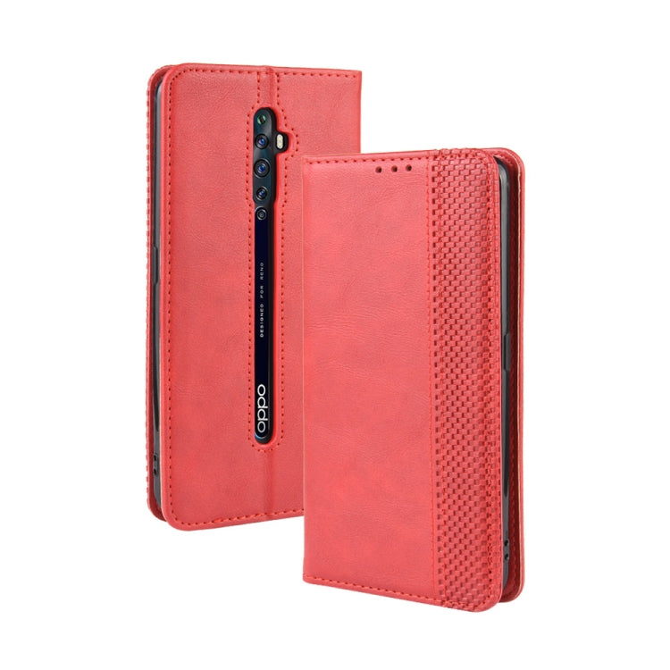 For Oppo Reno2 F/ Reno2 Z Magnetic Buckle Retro Crazy Horse Texture Horizontal Flip Leather Case with Holder & Card Slots & Photo Frame