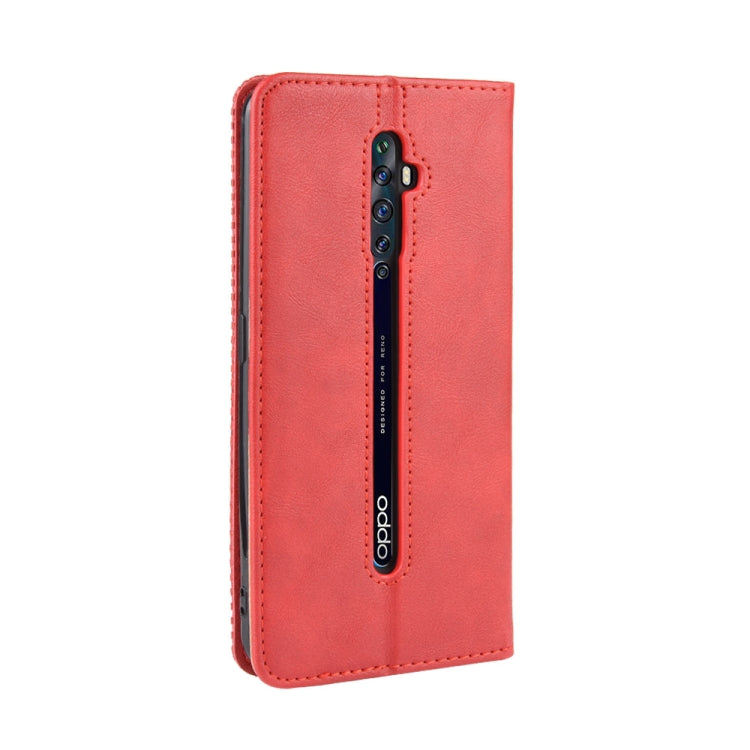 For Oppo Reno2 F/ Reno2 Z Magnetic Buckle Retro Crazy Horse Texture Horizontal Flip Leather Case with Holder & Card Slots & Photo Frame