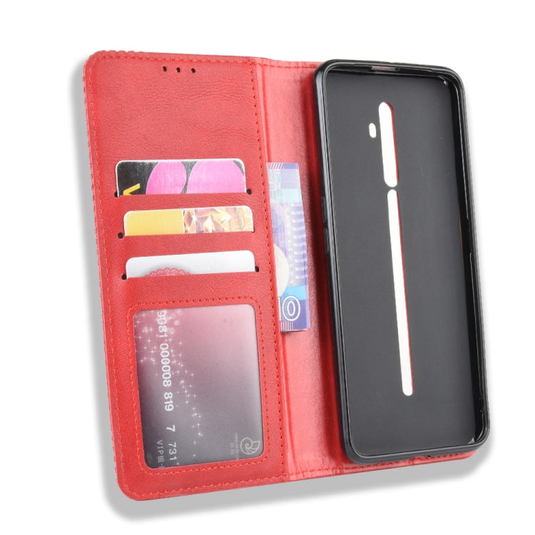 For Oppo Reno2 F/ Reno2 Z Magnetic Buckle Retro Crazy Horse Texture Horizontal Flip Leather Case with Holder & Card Slots & Photo Frame